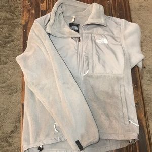 The North Face grey jacket.